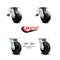 Service Caster 6 Inch Rubber on Steel Caster Set with Roller Bearings 2 Brake 2 Swivel Lock SCC SCC-TTL30S620-RSR-2-BSL-2 - alternate 6